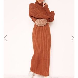 Midi skirt & roll neck crop sweater-NWT never worn